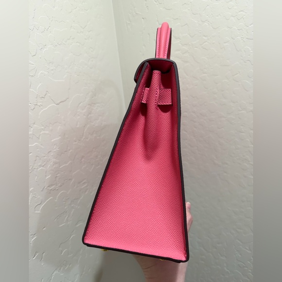 Laluva Kally Leather Bag Pink 28cm - Picture 4 of 6